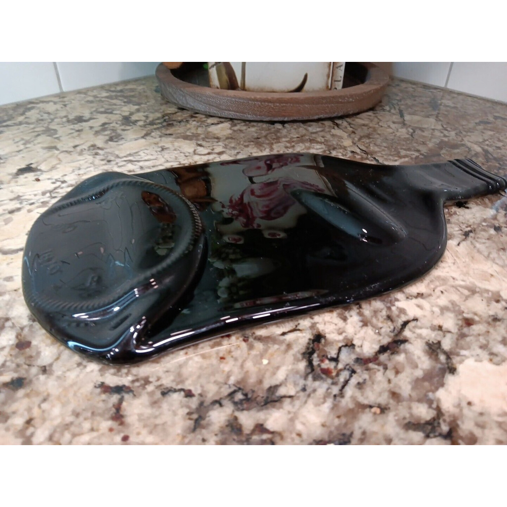 1870 Flat Black Glass Bottle For Displaying Food Serving charcuterie Tray Decor - Picture 2 of 16